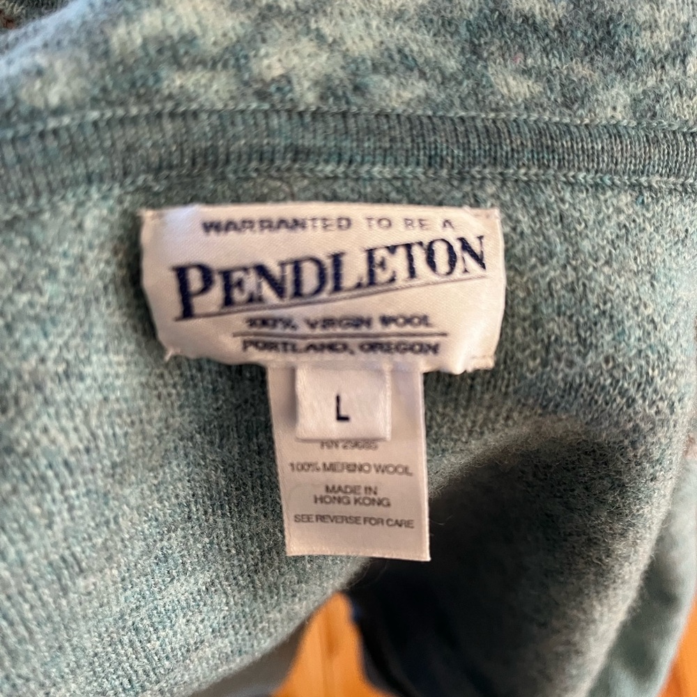Beautiful Blue Patterned Pendleton Sweater Jacket - image 3